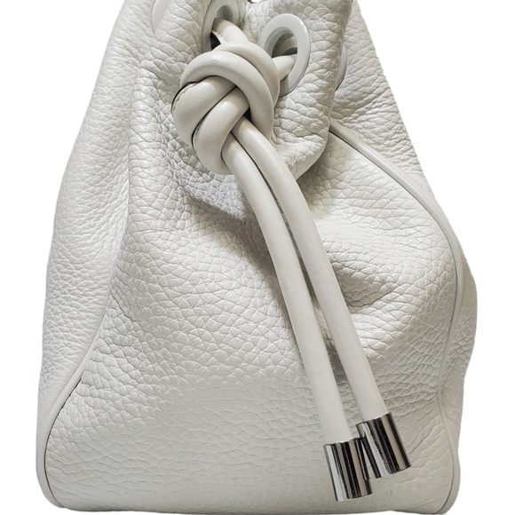 MICHAEL KORS Dalia Pebbled Leather Shoulder Bag in White - Picture 2 of 10